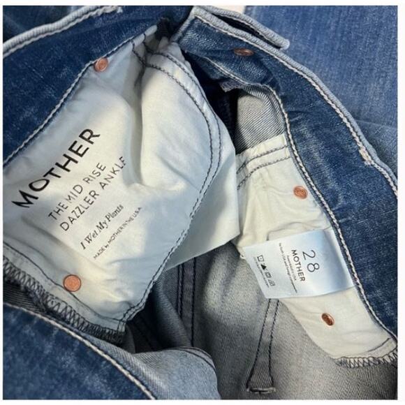 Mother The Mid Rise Dazzler Ankle Jeans  Sz 28 - Picture 5 of 8
